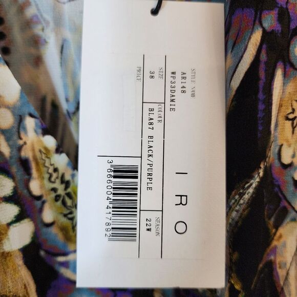 IRO Silk Blend Draped Wrap-effect Asymmetric Hem Damie Multicolor Mini Dress - Picture 14 of 16